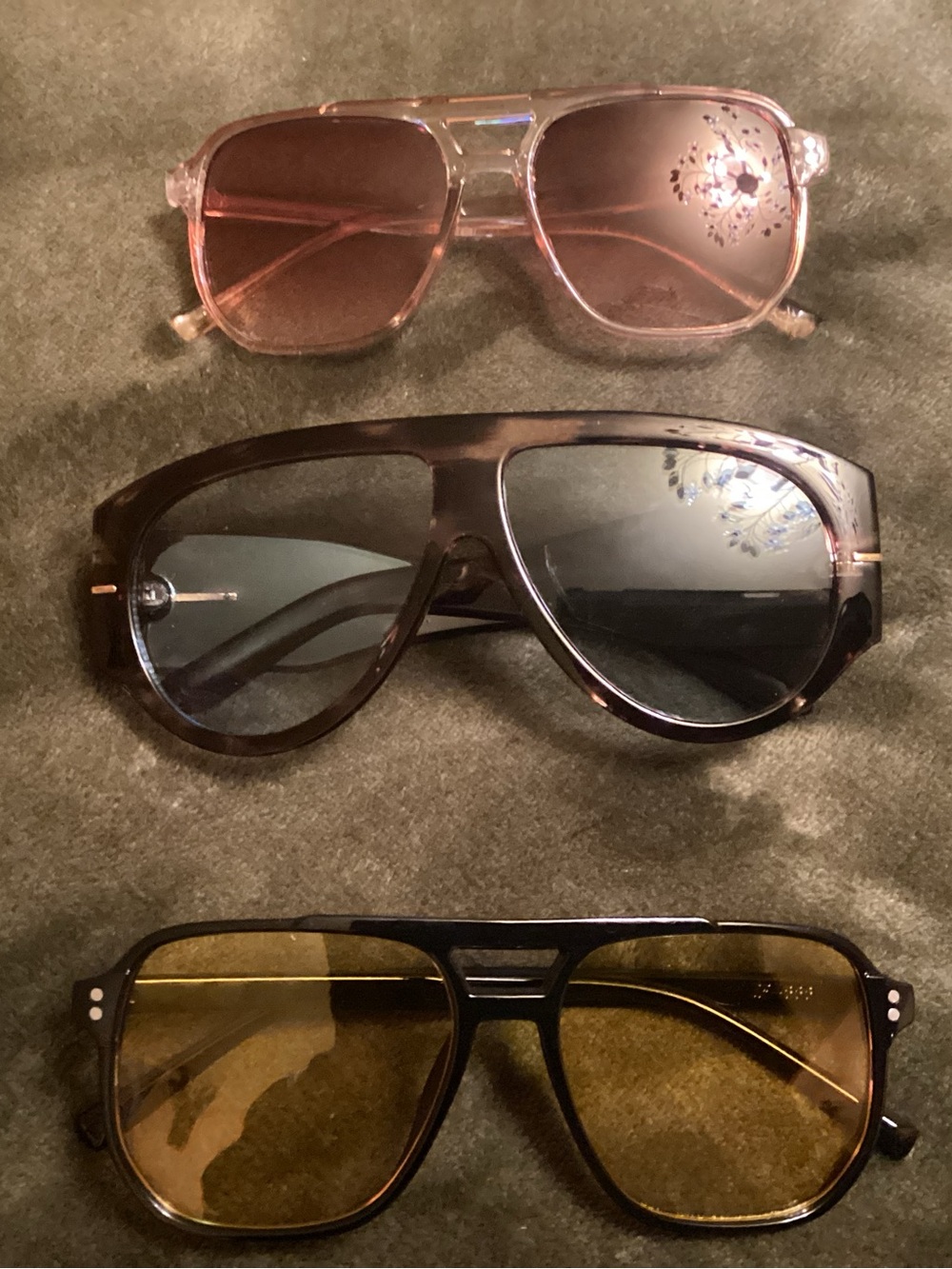 Women’s Sunglasses Trio – Pink, Black, and Brown Frames